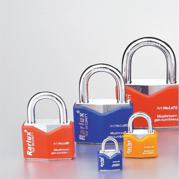 40mm Chrome Plated Iron Padlock Solid Brass Cylinder Short Shackle Key Eco-Friendly Rhombic Type RARLUX LXCP40