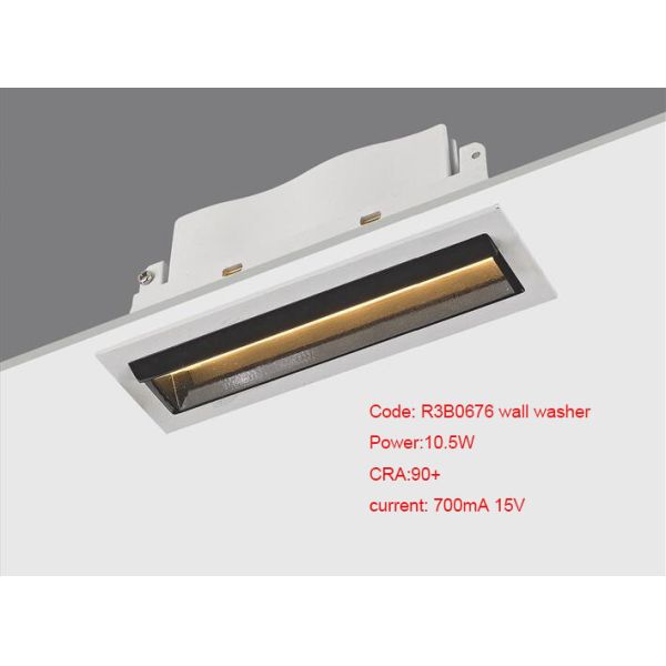 Mini 10.5W Rectangular LED Wall Washer Lights / COB LED Recessed Linear Down Light Laser Blade Aluminum Alloy