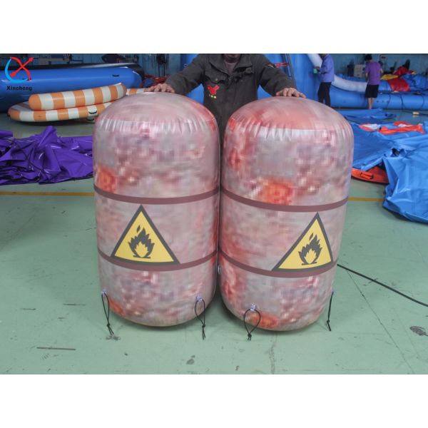 Custom Inflatable Paintall Bunkers Flammable Gas Cylinder Prop For Gun Game