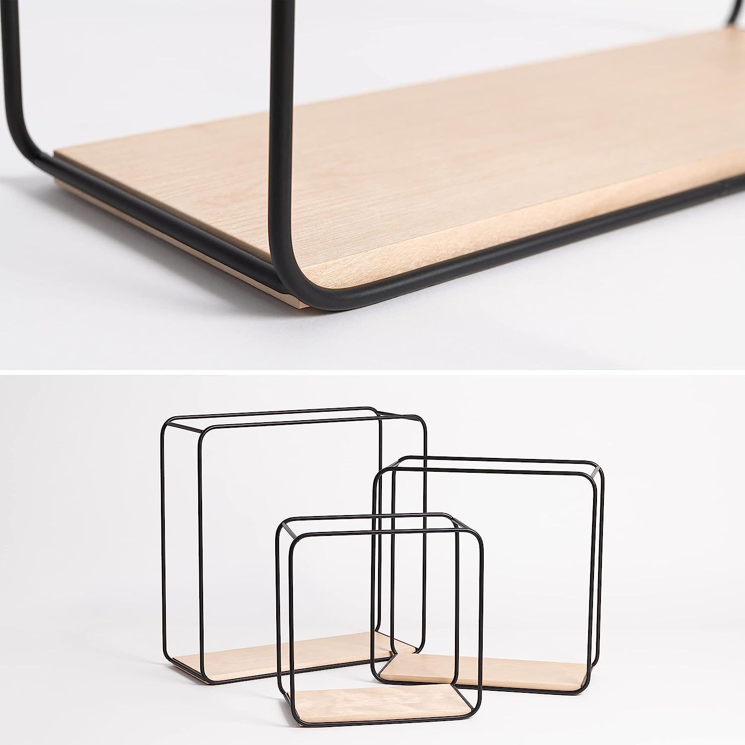 Modern Wall-Mounted Iron Storage Shelves Foldable Bookcases for Living Room Bathroom Kitchen Dining Made of Steel