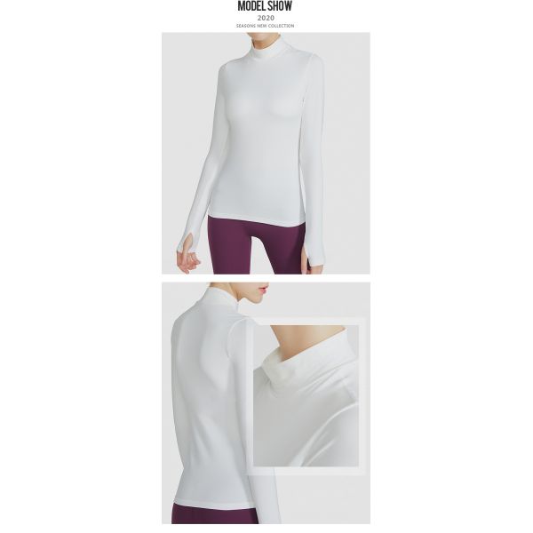 Hiking Cycling Long Sleeve Yoga Top Pullover With Build In Bra 220gsm
