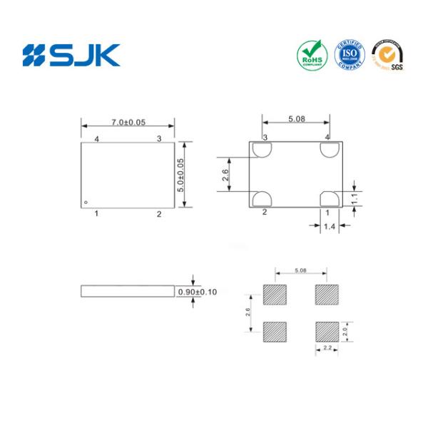MEMS Oscilador programável LVCMOS/HCMOS 7050 OSC 4Pin 96.000MHz 15pF Oscilador de cristal