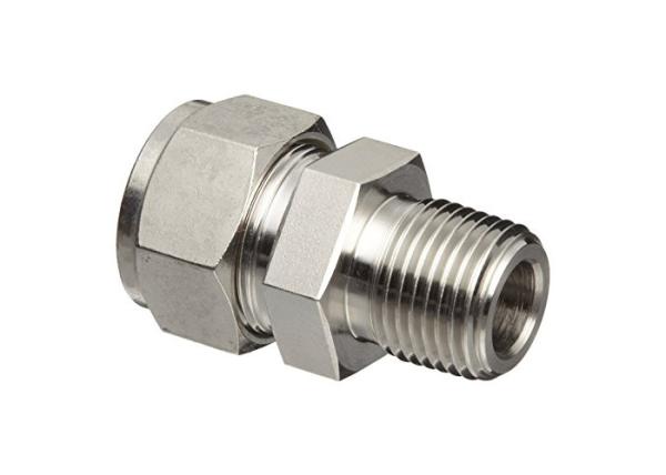 Fractional Tube NPT Compression Tube Fittings High Hardness Straight Male Connectors
