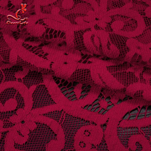 2019 Hot African Lace Fabric High Quality Red Lace Fabric For Garment