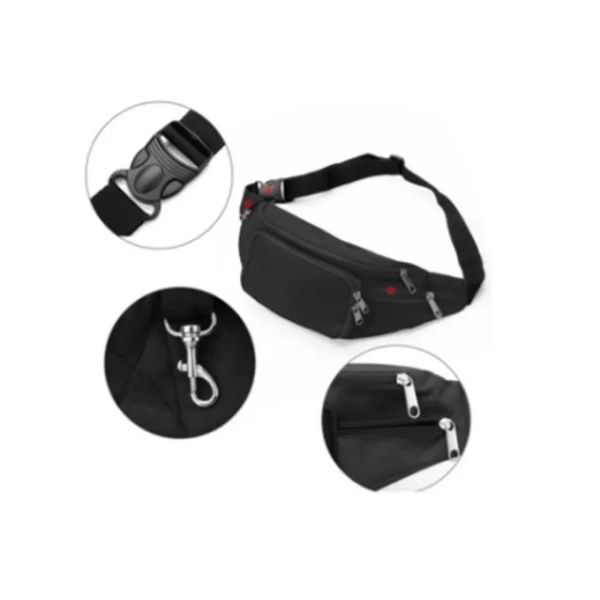 Custom Logo Mens Camouflage Bumbag Black Waist Belt Bag 600D Polyester Lining