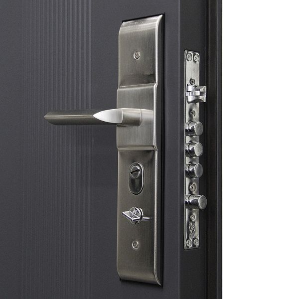 Manual Operation Steel Minimalist Main Door With Wrought Iron Decor