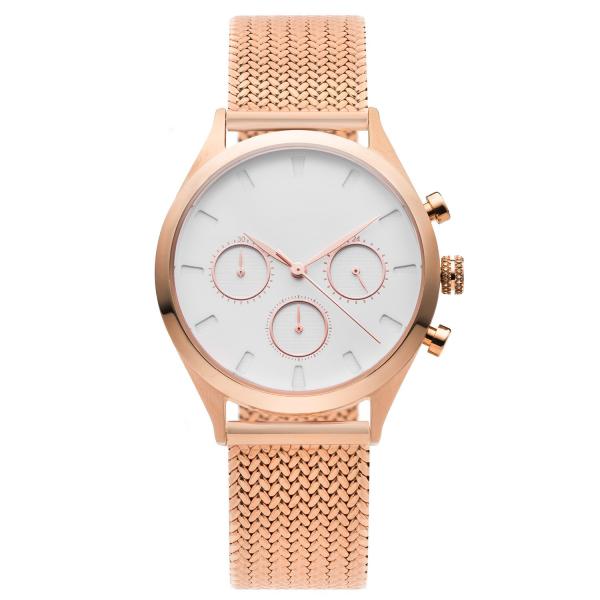 Gold Watch White Face Womens , Big Dial Wrist Watches For Ladies