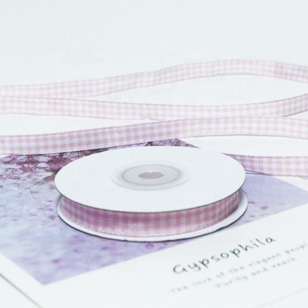 Jacquard 10mm Plaid Ribbon Wired Burlap Ribbon in Various Colors for and Customizable