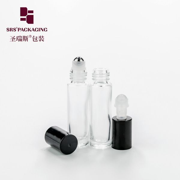 Steel Ball Perfume Glass Roll On Bottles Metalized Painted Decoration 10ml