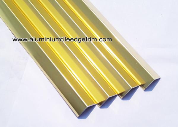Plated Glossy Gold Decorative Aluminum V - Shaped Brace / Angular Splint V15mm / YF15