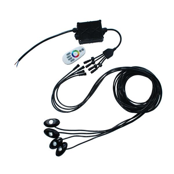 4m 4 luzes multicoloridos da rocha das vagens DC12V para o carro do barco