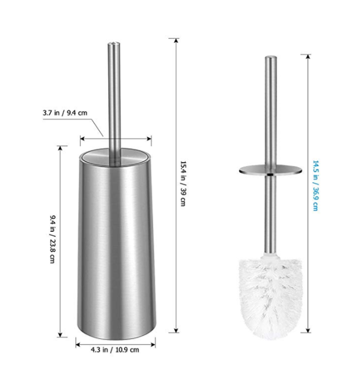 Metal Chrome Toilet Brush And Holder Stainless Steel Holder Toilet Brush Set