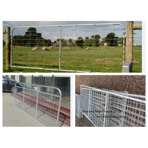 Galvanized Metal livestock Farm Gate / Steel Sheet Farm Field Gates For Australia