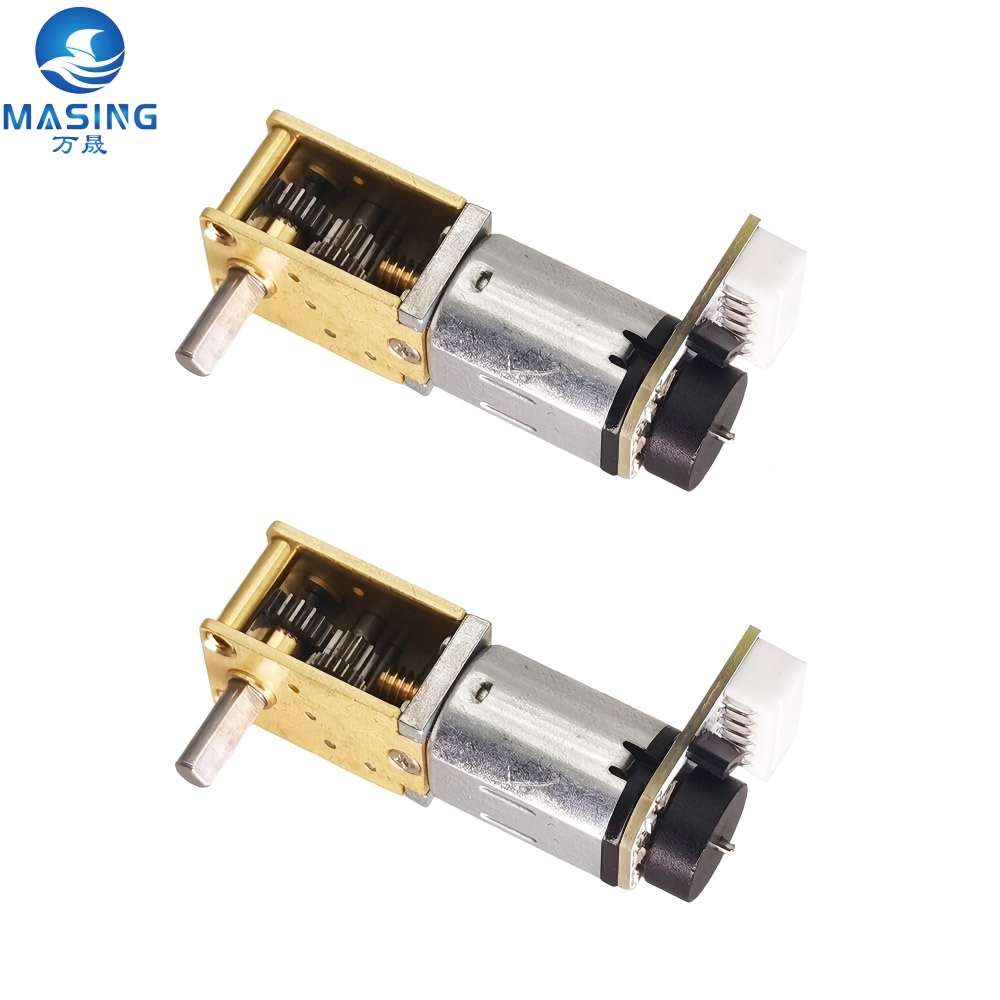 Right Angle DC Gear Motor 12V 200RPM with Encoder for Intelligent Vehicle Locks and Robots