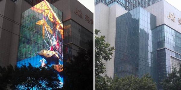 Outdoor Waterproof Transparent LED Screens 5500 Nits For Glass Wall Window