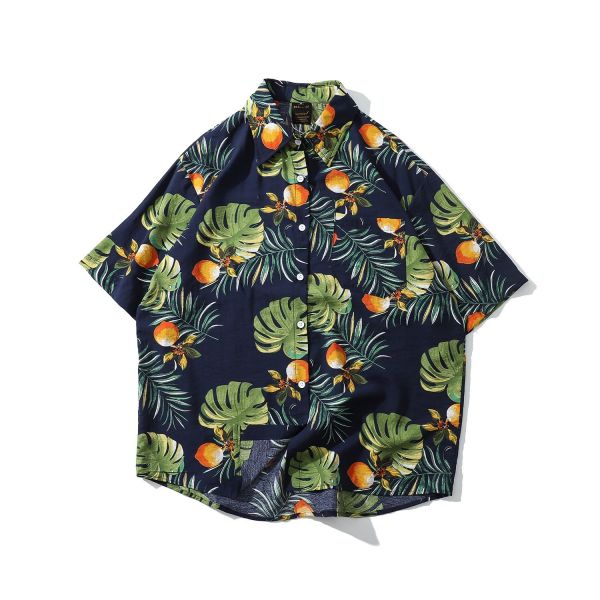 Custom Branding Soft Full Colour Printed Party Shirt Short Sleeve Rayon Material