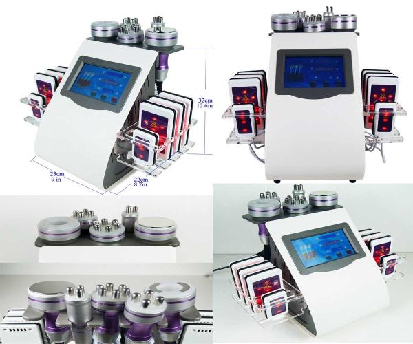 6 In 1 RF Lipolaser Slimming Machine Vacuum 40k Fat Cavitation Machine