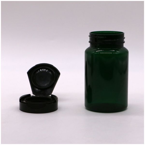 PET 150 ml Bouteille bouche large Bouteilles en plastique vides 5 oz Récipients de capsules avec capuchon pliable