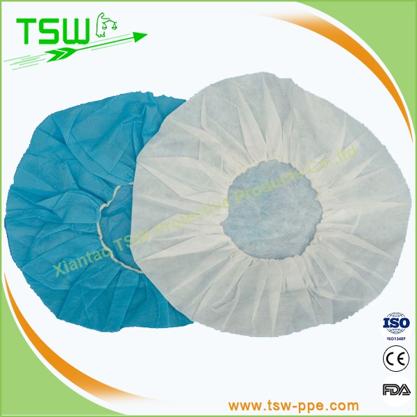 Breathable SPP Spunbond Disposable Bouffant Surgical Caps