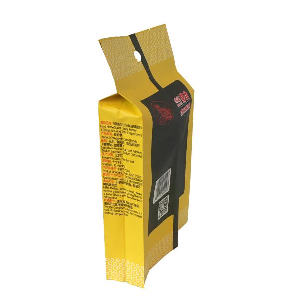 peanut snack packaging plastic custom print back seal bag