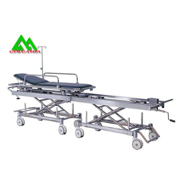 Stretcher Hospital Bed With Wheels Emergency Room Equipment Stainless Steel