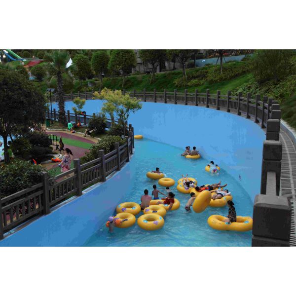 Custom Fiberglass Lazy River Equipment with PLC Control and Stainless Steel Filtration for Water Parks