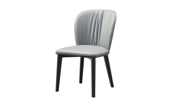 Luxe Shell Pleated Italian Furniture Dining Chairs Pu Leather Luxurious Comfort