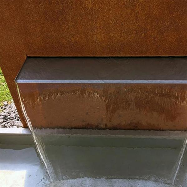 Rusted Red Garden Pool Fountains 3mm Thickness Corten Steel Cascade