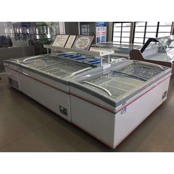 Top Open Supermarket Island Freezer Single Temperature Manual Defrost