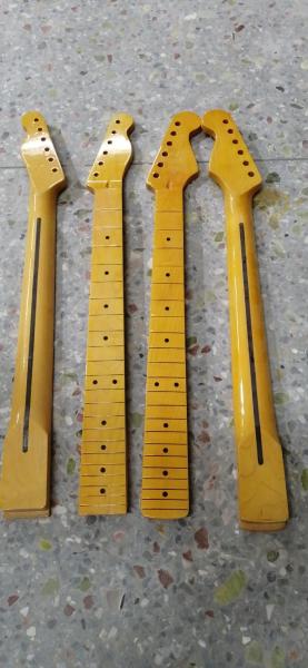 Custom Grand Paddle Guitar Headstock Unfinished Roasted Maple ST Guitar Neck Electric Acoustic Guitar Accept Kinds OEM
