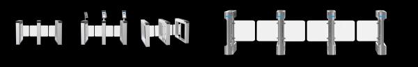 1400*255*980mm Single Core Three Roller Gate SUS304 RFID IC Card Access Control