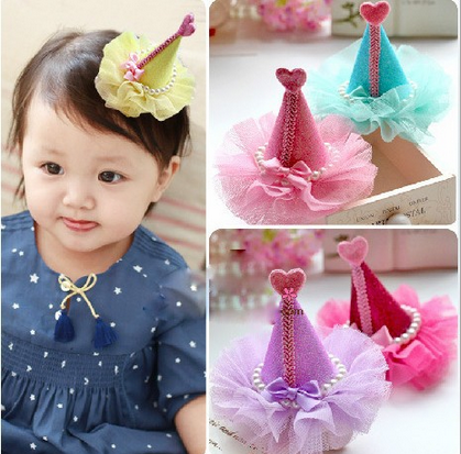 Love candy-colored hat hairpin headdress Korean children jewelry wholesale baby