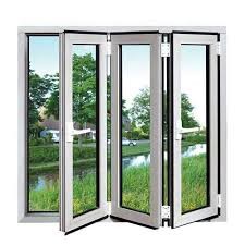 Dark Grey Contemporary Aluminium Windows , Ventilation Bifold Kitchen Window Bi folded sliding door shower bi fold door