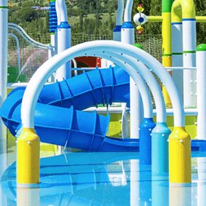 Commercial Water Slide Splash Pad Supplies Fiberglass Steel Aqua Splash Pad Equipment