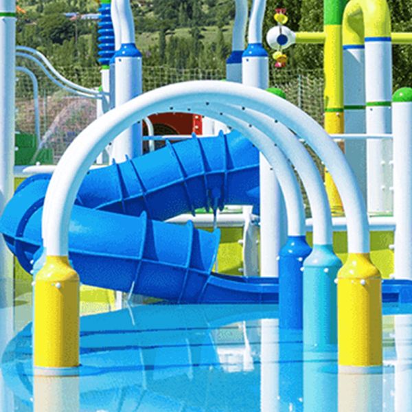 Commercial Water Slide Splash Pad Supplies Fiberglass Steel Aqua Splash Pad Equipment