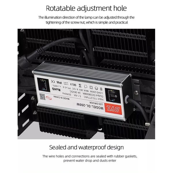 200W 300W High Brightness LED Flood Light for Sports Stadium Temperature Resistant