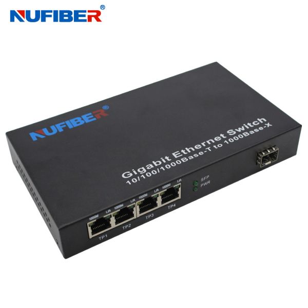 1310nm 20km SC Fiber Ethernet Switch Low Heat With 4 Rj45 Port Gigabit fiber