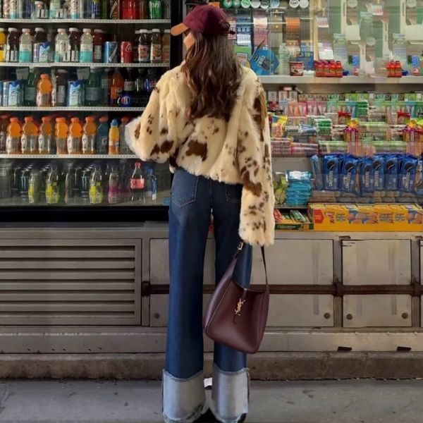 Women’s Cow Faux Fur Jacket