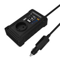 12V 220V Mini Dc To Ac GaN PD Fast Charger Converter USA UK EU Socket 150W Pure Sine Wave Electric Car Power Inverter Dual Sockets