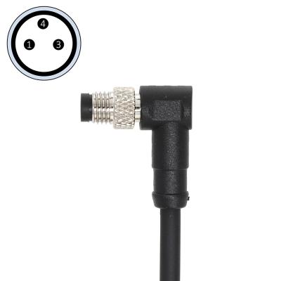 Angled M8 Connectors 3 Pin Male Pre Assembled Customized Cable A Code PVC