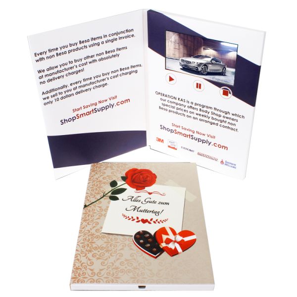 Region LCD Video Brochure Card with Customized Options 16 9 Ratio