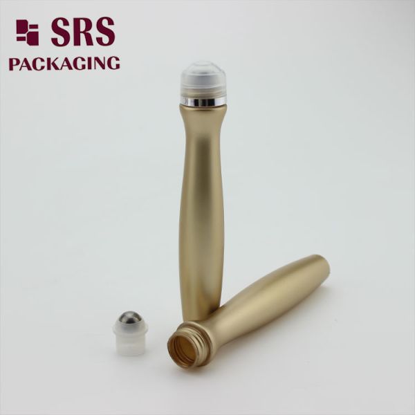 SRS8447-15ML Gold Color  PETG Roller Bottle 15ml Metal Eye Cream Roll On Bottle