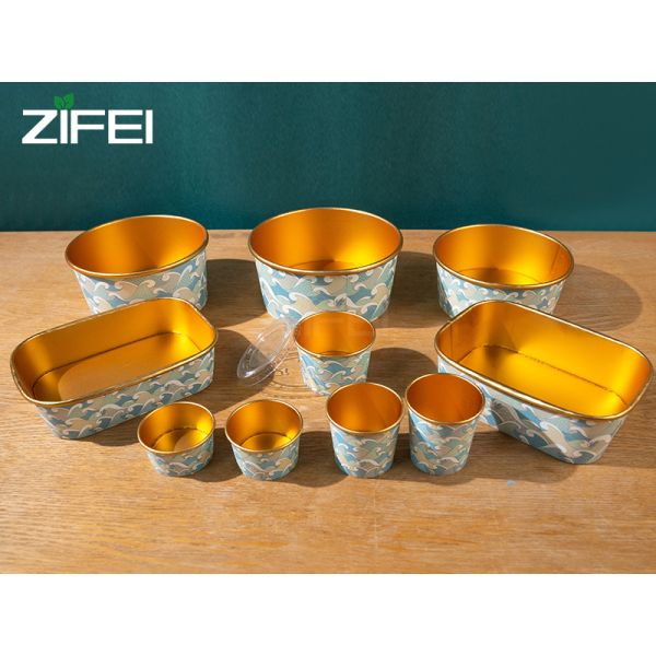 Durable Black Gold Paper Bowl For Catering Events Parties And Food Service Applications With Eco Friendly Disposable Design