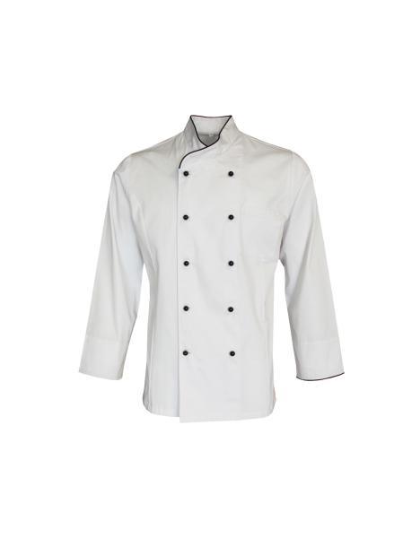 O cozinheiro chefe Uniform Long Sleeve de 240 G/M trabalha o algodão 35 poli do desgaste 65