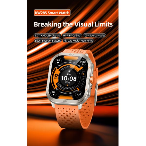 KW285 Super-Retina AMOLED Smart Watch with Bluetooth Calling 100+ Sports Modes