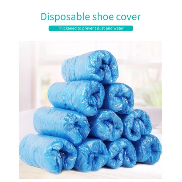 Blue Biodegradable Disposable Shoe Covers / PE CPE Safety Footwear Covers