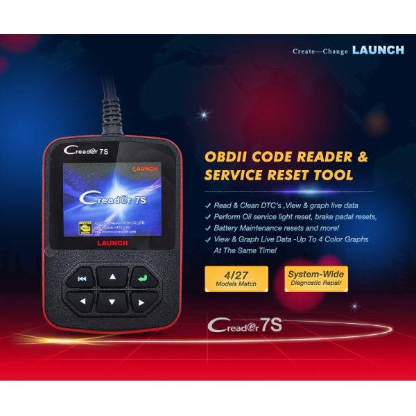 Original Launch X431 CReader 7S Code Reader add Oil Reset Function CReader 7 Plus Update Via Official Website