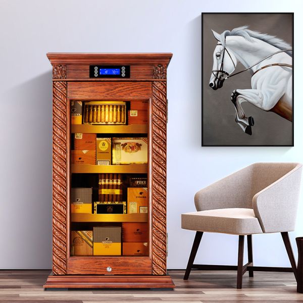 Exquisite Vintage Solid Wood Cigar Cooler Cooler Humidor Cabinet