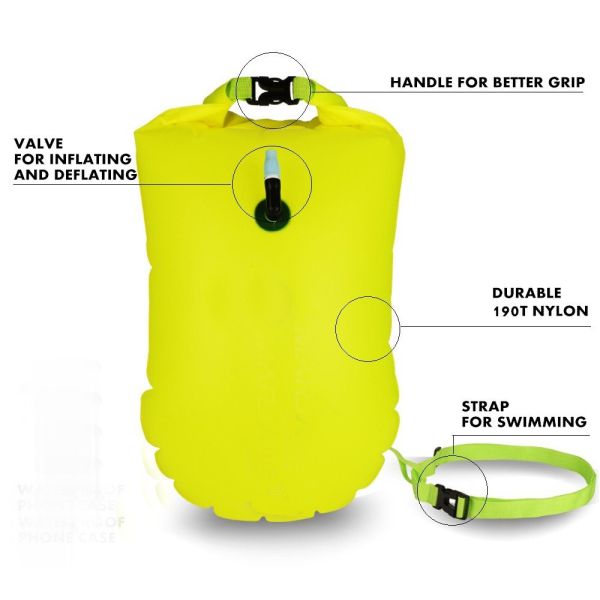 28L Open Water Triathlon Swimming Buoy Yellow Orange Pink Color