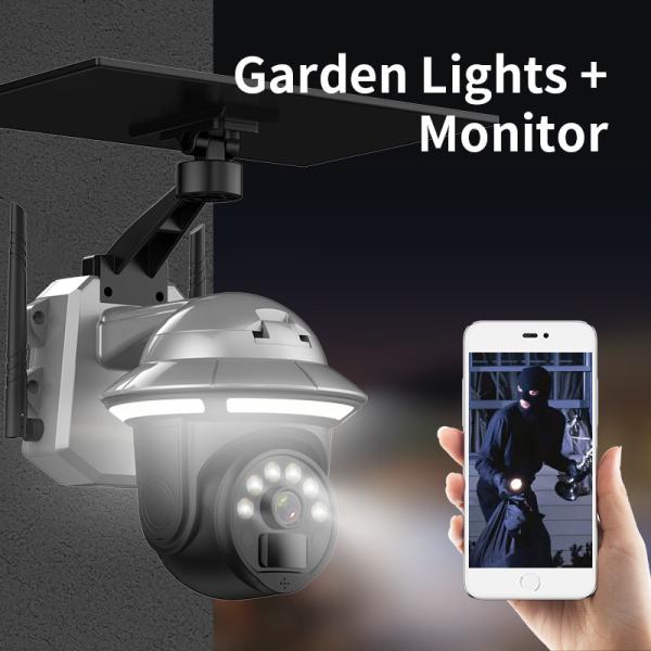 Wireless Garden Lights Security Monitoring Solar Camera With Solar Panel For Outdoor